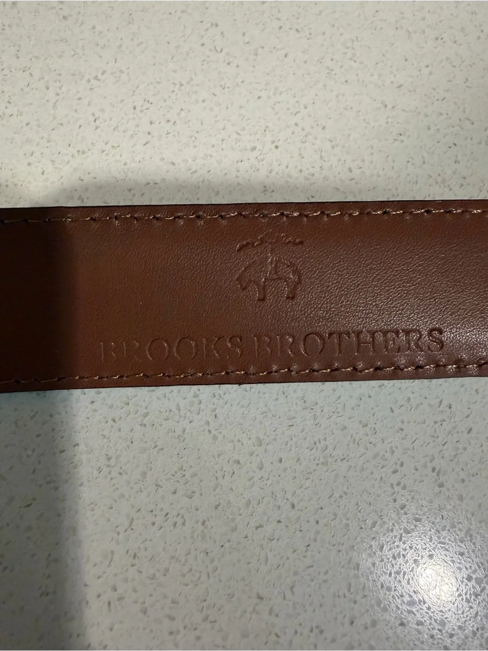 Brooks Brothers Tan Brown Leather Belt with Silver Buckle